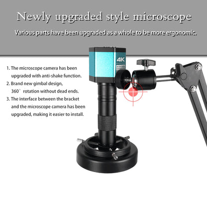 YIZHAN 4K Digital Microscope — Full HD HDMI VGA Industrial Camera with C-Mount, 150x Lens for Soldering & Phone Repair
