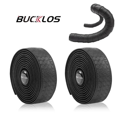 BUCKLOS Road Bike Handlebar Tape – PU Shock-Absorbing Anti-Slip Wrap with Bar End Plugs for Cycling
