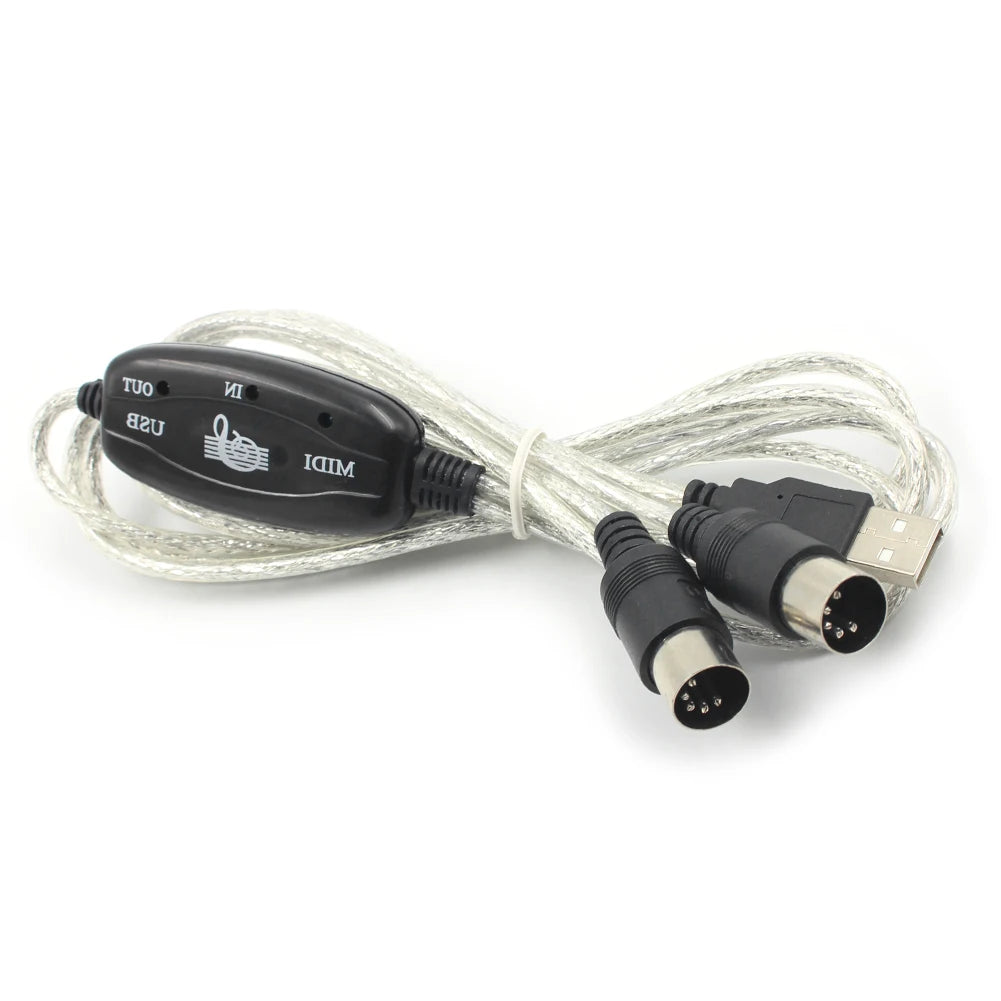 USB MIDI Cable Interface - USB to MIDI IN/OUT Converter Adapter for Keyboard, PC Audio & Music Recording
