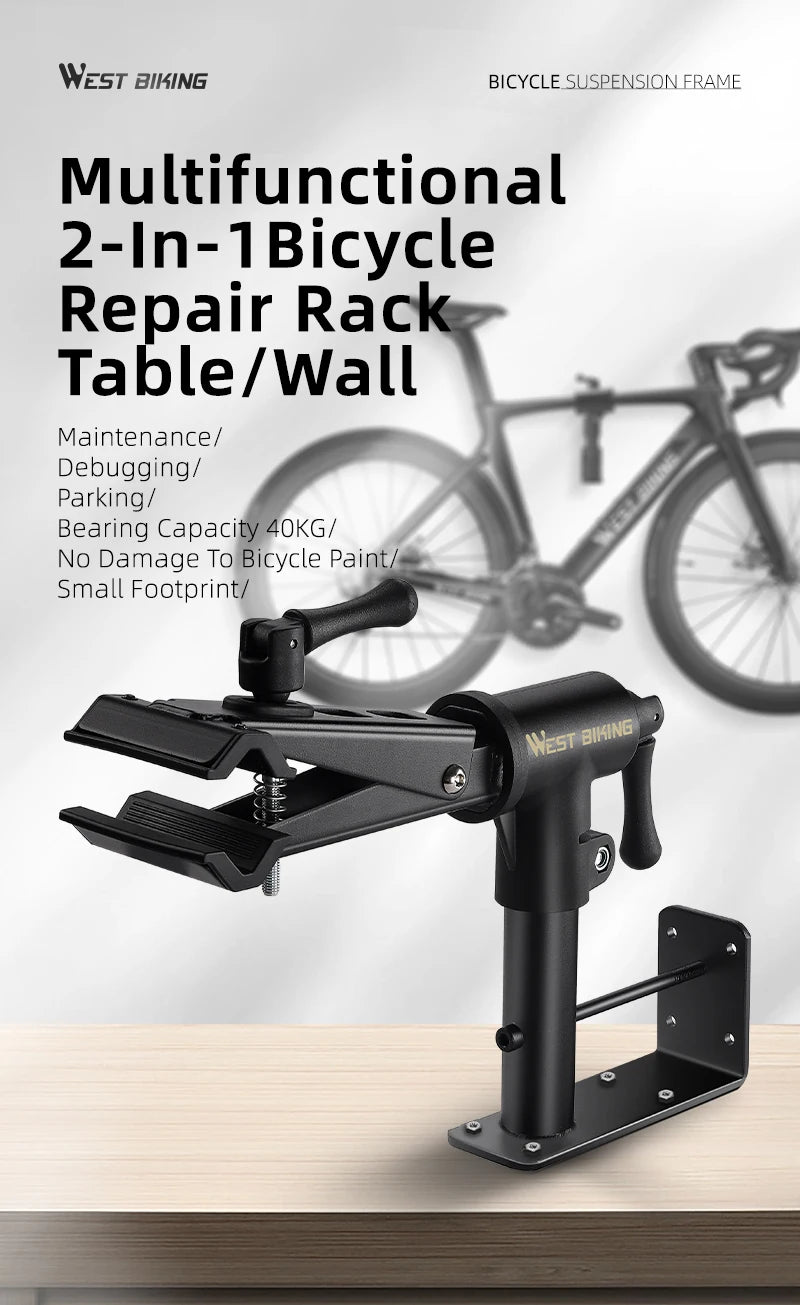 WEST BIKING Foldable Bike Repair & Display Stand – Multipurpose Wall/Floor Rack for Bicycle Storage & Maintenance