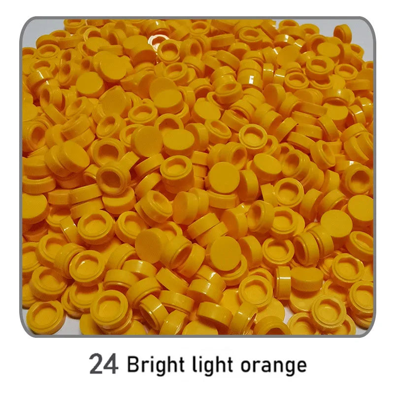1000Pcs 1x1 Round Building Blocks Set - 52 Color DIY Creative Educational Bricks Compatible with 98138 Toy Kits for Kids