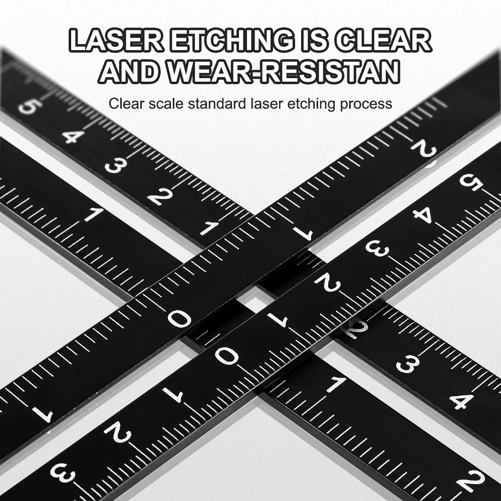 Aluminum Alloy Multi-Angle Ruler Finder: Measure Ruler with 2 Drill Tile Hole Locator - Essential Construction Tool for Craftsmen
