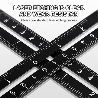 Aluminum Alloy Multi-Angle Ruler Finder: Measure Ruler with 2 Drill Tile Hole Locator - Essential Construction Tool for Craftsmen