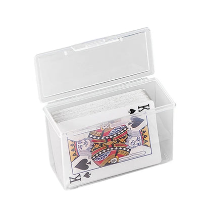 Plastic Playing Card Storage Box | Empty Card Case Holder with Snap Closure