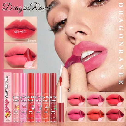 Peel-Off Waterproof Lip Gloss & Lip Stain – Long Lasting Non-Stick Matte Liquid Lipstick, Rose Tint Tattoo Effect Makeup for Bold Color Lips