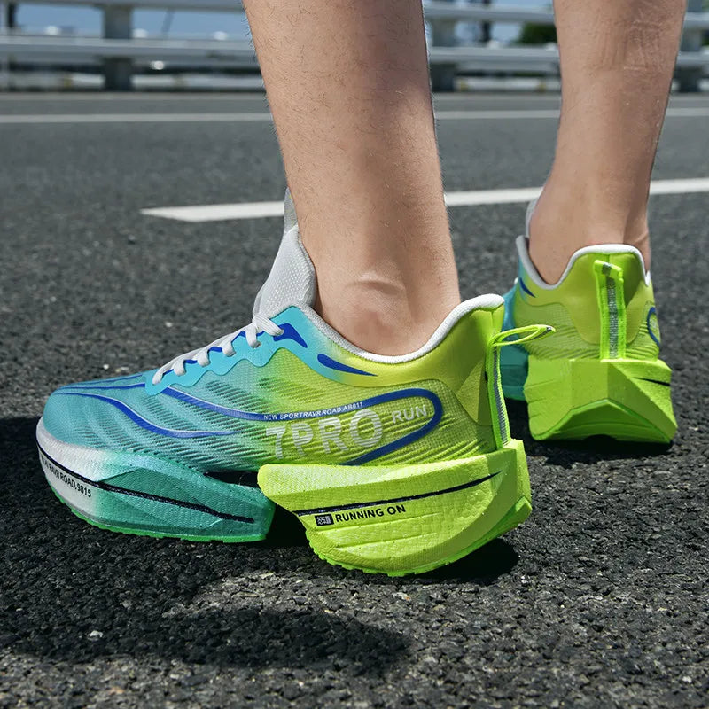 New Men's Carbon Plate Sneakers – Outdoor Soft Sole Mesh Sports Shoes, Lightweight Anti-Slip Running Shoes, Casual Couple Tennis Shoes