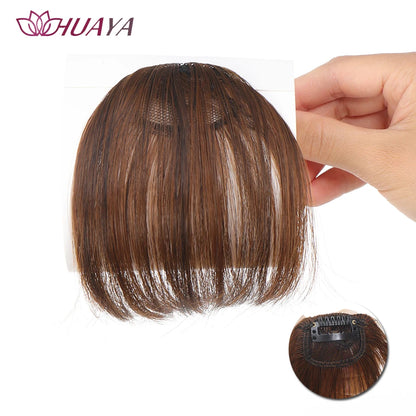 Synthetic Air Bangs Clip-In Hair Extension - Invisible Natural Front Fringes Fiber Hair Accessory