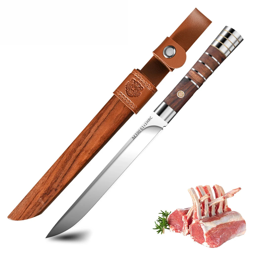 M390 Stainless Steel Meat Knife Set - 1/2/3-Piece Ultra-Sharp 62HRC Kitchen Cutting Knives for Meat, Fruit & Bone Removal