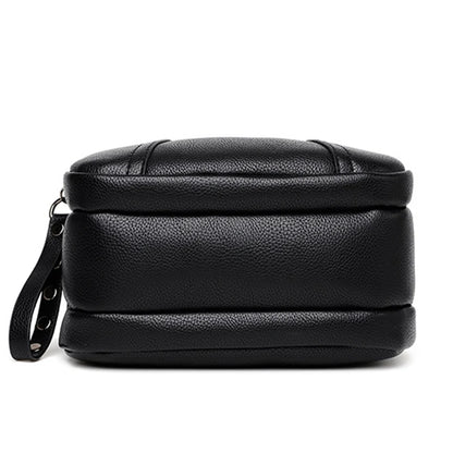 Women's Rivet Zipper Crossbody Bag – Solid Color Soft Leather Mobile Phone Shoulder Purse