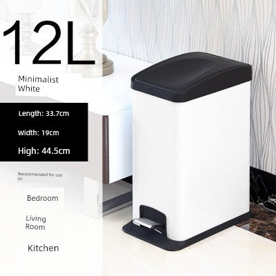 Stainless Steel Pedal Trash Can – Large Home & Living Room Trash Bin with Lid, Nordic Style Bathroom Waste Bin