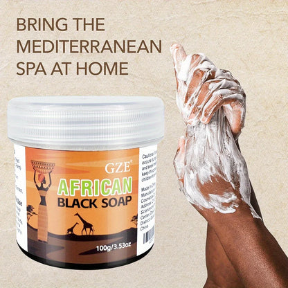 GZE African Black Soap 3 in 1 Cleanser – Face, Hair & Body Wash, Deeply Cleanses & Moisturizes with Natural Ingredients