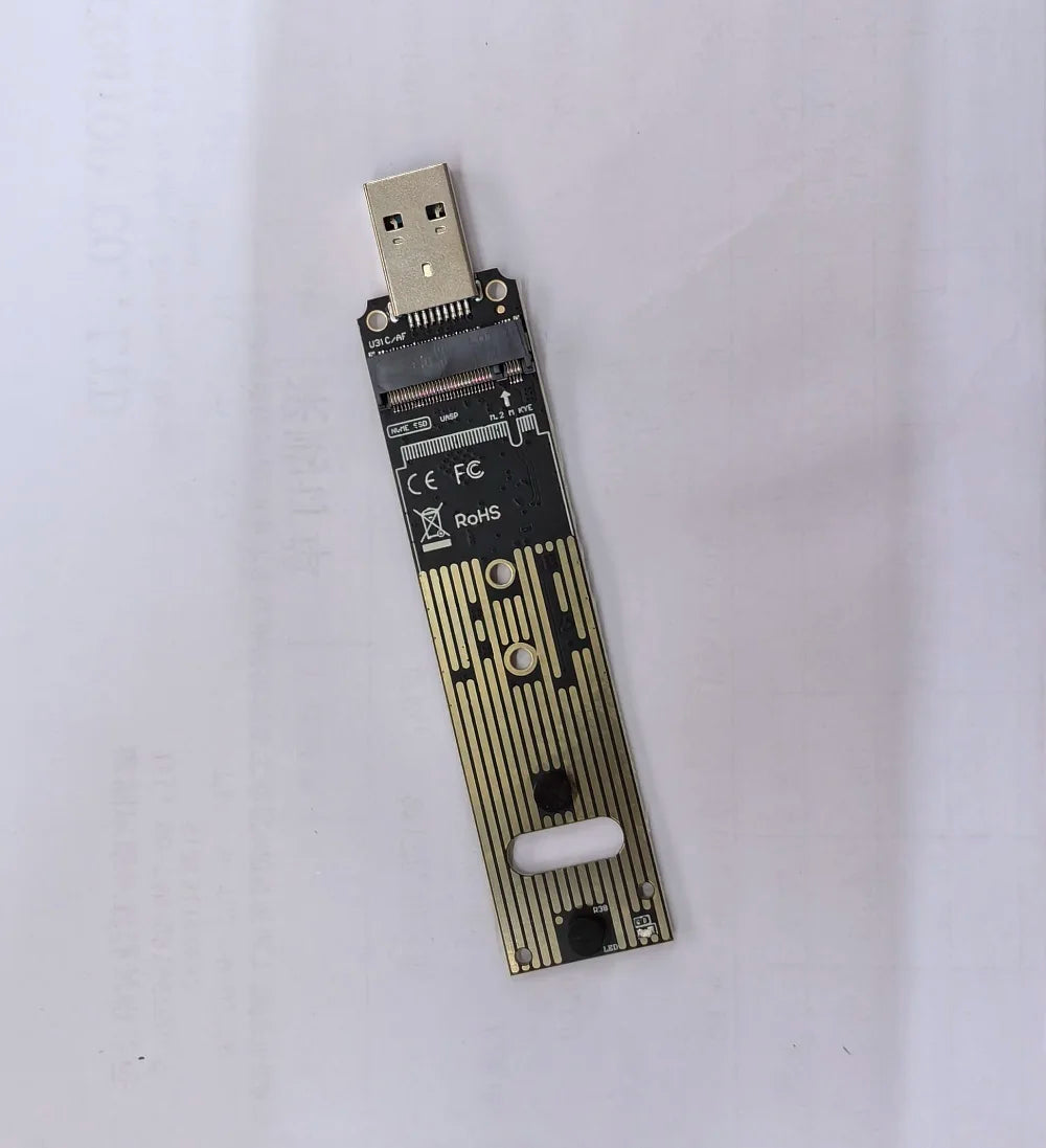 M.2 NVMe SSD to USB 3.1 Adapter – PCIe to USB-A 3.0 Converter Card, JMS583 Chip, 10Gbps USB 3.1 Gen 2 for PCIe/M.2 SSD