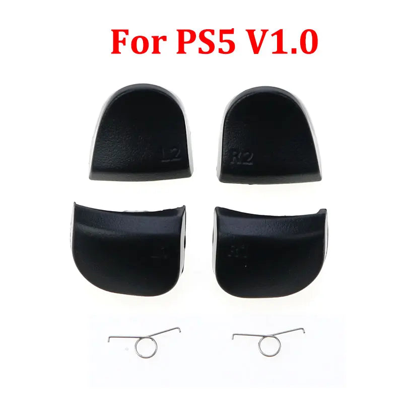 JCD PS3/PS4/PS5 Controller Replacement Trigger Buttons Set – L1 R1 L2 R2 Game Keys with Springs (Black)