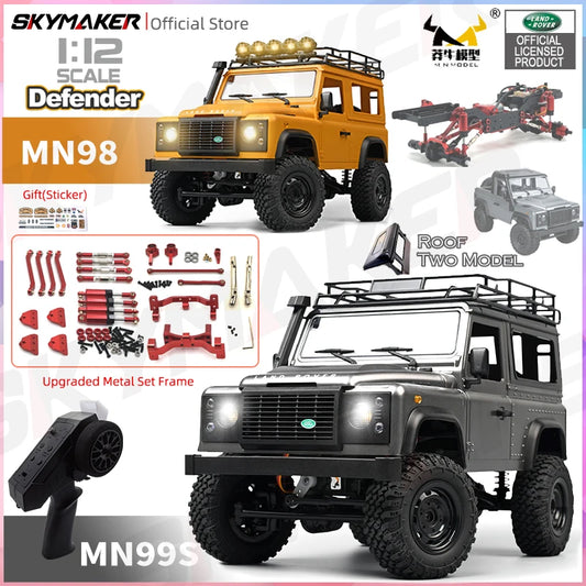 MN99s MN98 1:12 RC Rock Crawler – 2.4G 4WD Defender RTR Remote Control Car, 1/12 RC Truck Toys