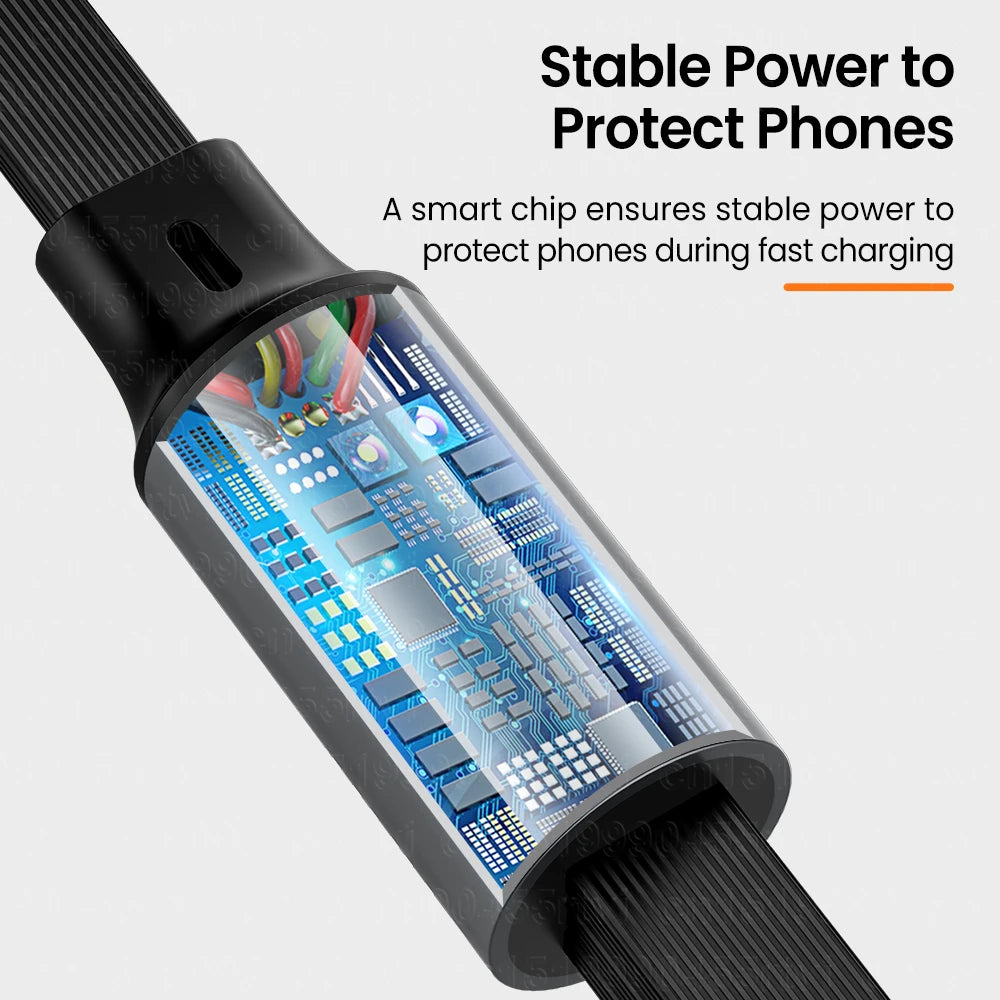 3-in-1 Retractable USB Cable: Fast Charge & Data Transfer for iPhone 14/13/12 Pro Max, Huawei - Supports 8-pin, Type C, Micro Connections