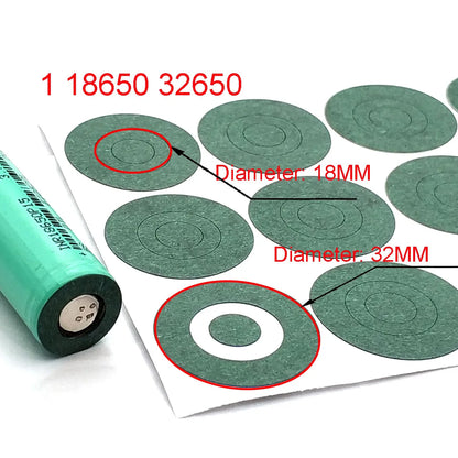 18650/21700/32650 Li-ion Battery Insulation Gasket – Barley Paper Insulating Glue Patch & Electrode Pads for Battery Pack