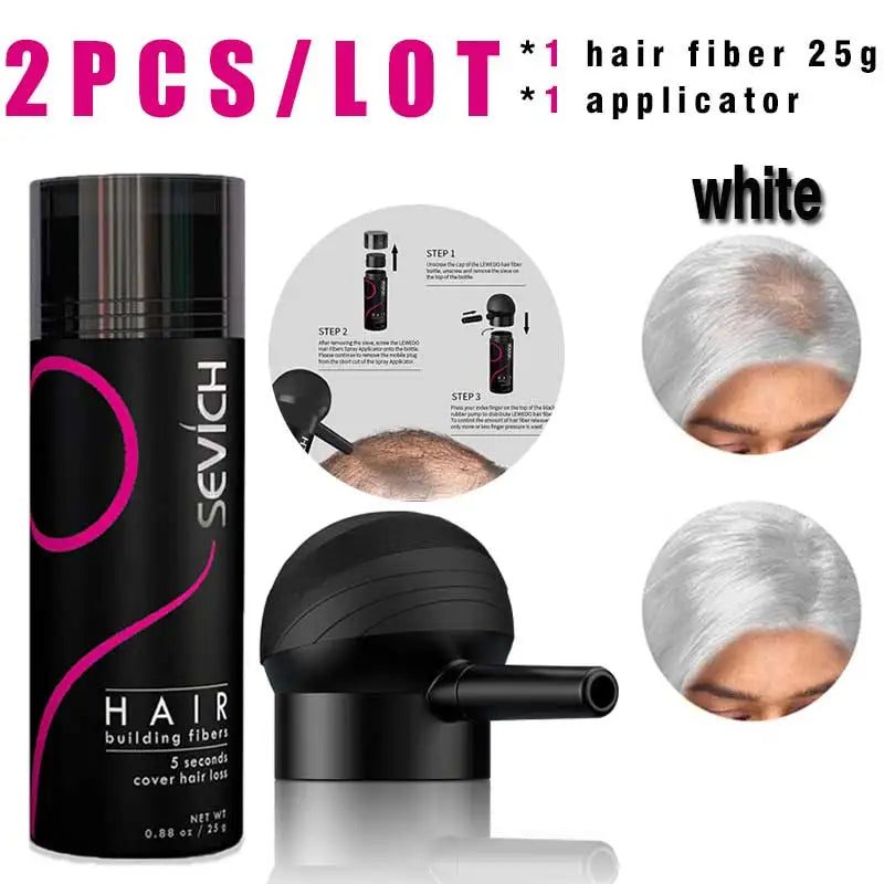 SEVICH Hair Building Fiber Set - Keratin Hair Fiber Powder with Applicator for Thinning Hair & Bald Spot Coverage