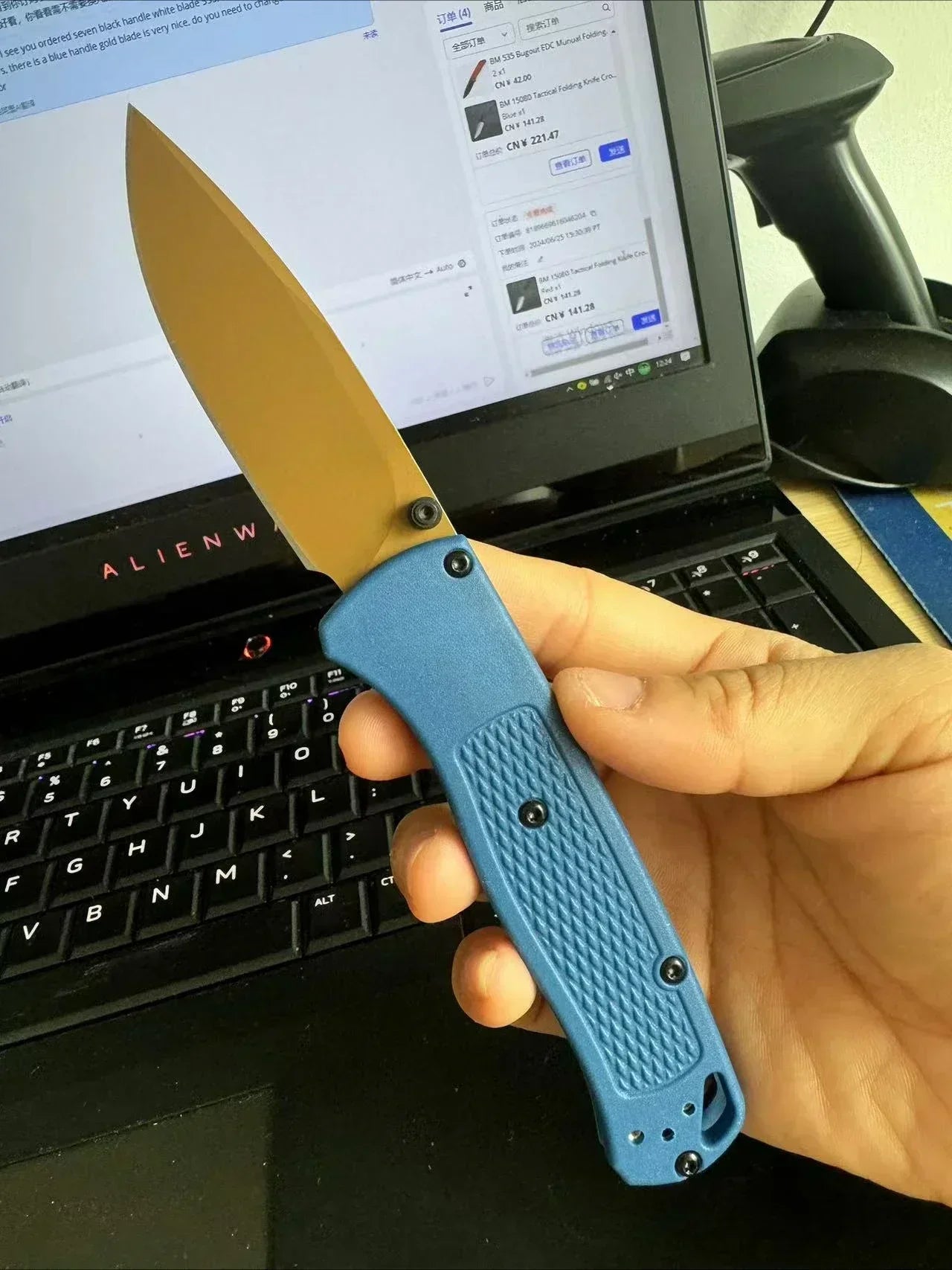 BM Bugout EDC Folding Pocket Knife – Black/White Blade Tactical Survival Knife for Outdoor, Rescue & Everyday Carry