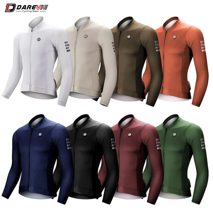 DAREVIE Cycling Jersey - Long Sleeve Aero 3D Mesh Breathable Cycling Shirt for Men and Women
