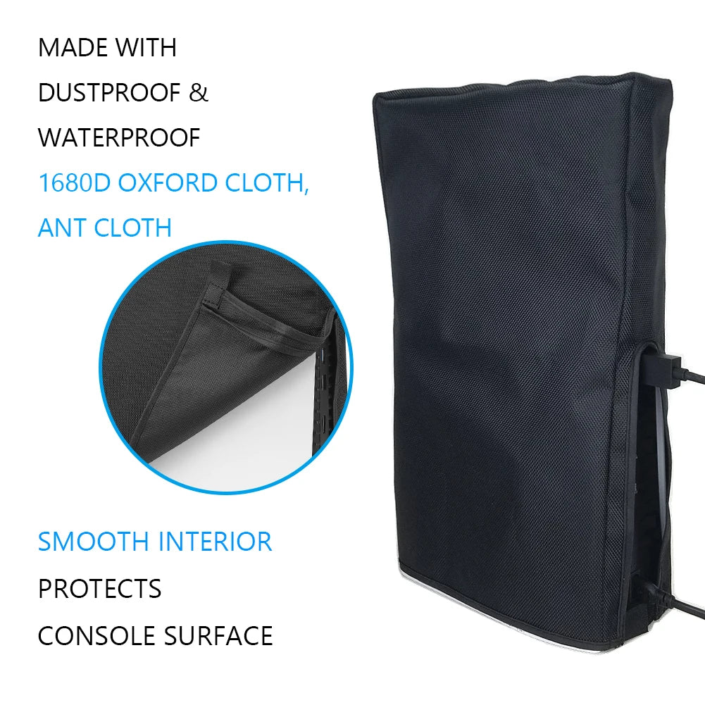 PS5 Slim Console Dust Cover – Waterproof Protective Sleeve for Vertical/Horizontal Use, Dust Proof Case for PlayStation 5 Slim