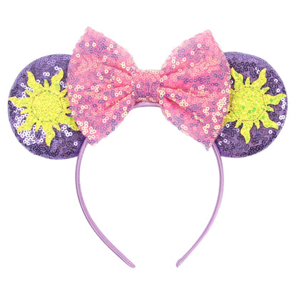 Disney Cartoon Mouse Ears Headband - Sequin Bow Hair Accessory for Girls, Birthday Parties & Cosplay