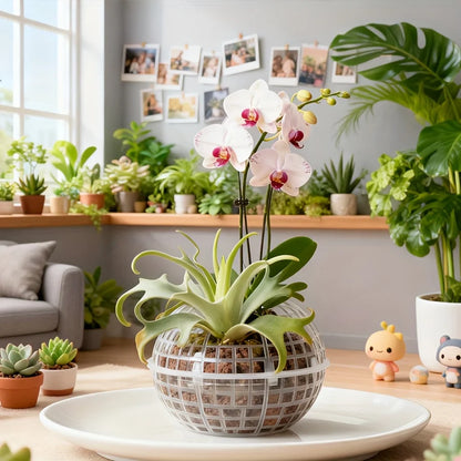 Wall-Mounted Plastic Planter Pot Set - Hanging Flower Pots for Succulents, Orchids, and Green Plants