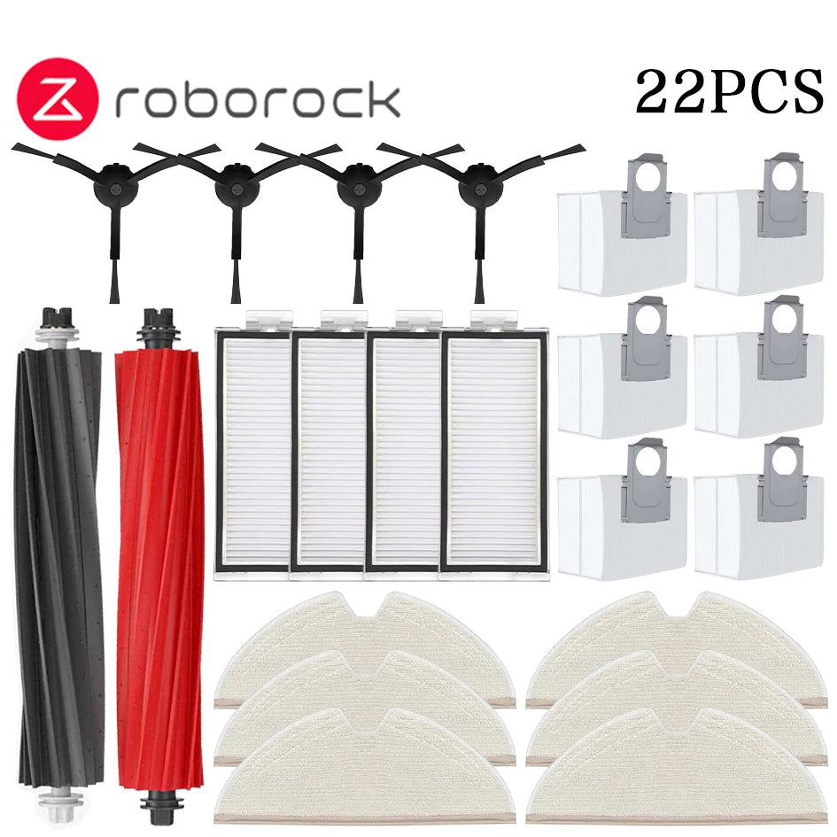Roborock Q8 Max, Q5 Pro Replacement Parts – Main Brush, Side Brush, HEPA Filter, Mop & Dust Bag Accessories