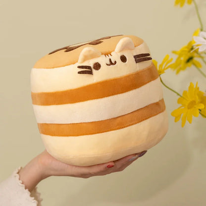 Cute Pancake Cat Plush Toy - Soft Kawaii Food-Shaped Stuffed Animal for Hugs, Sofa, Bed, Home Decor, and Gifts