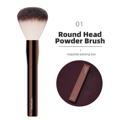 Hourglass Retractable Makeup Brush Set – Professional Eyeshadow, Foundation, Concealer, Powder, Bronzer, Blusher & Eyeliner Brushes