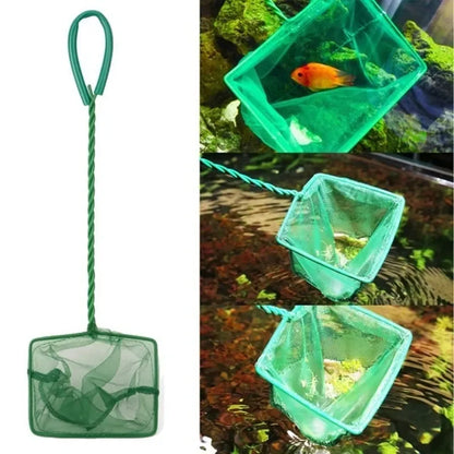 Long Handle Square Aquarium Fishing Net – Landing Net for Fish, Floating Objects, Crab, and Fishing Rod Dryer