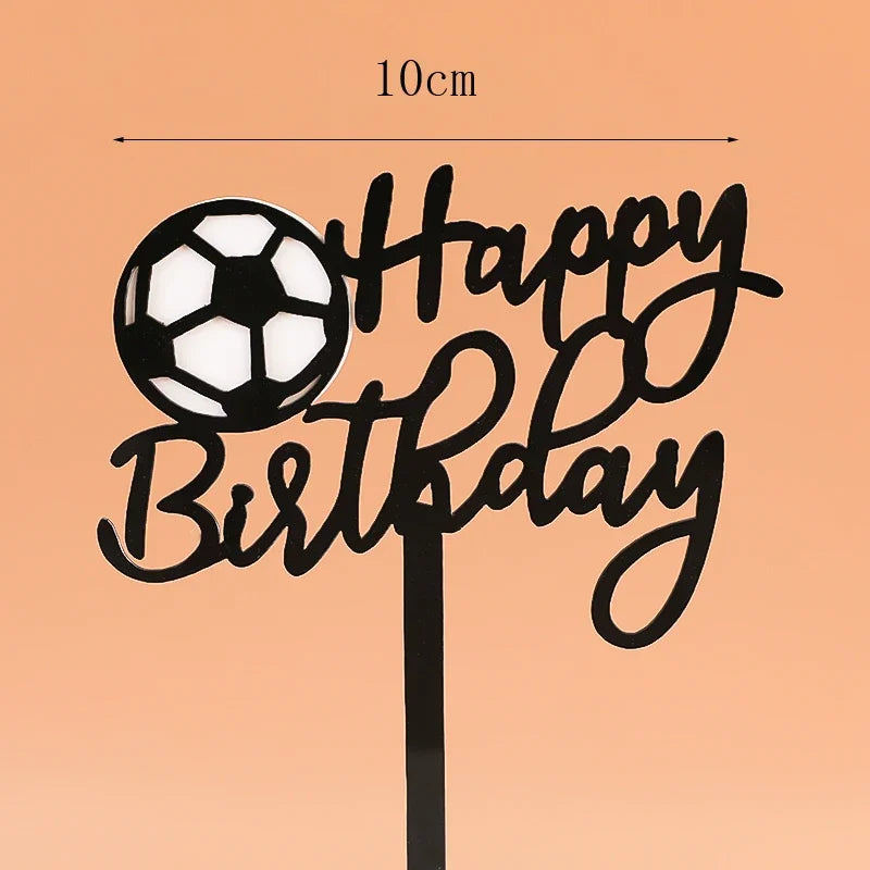 Soccer Cake Topper (Boy) – Football Party Decorations & Happy Birthday Cake Picks for Kids