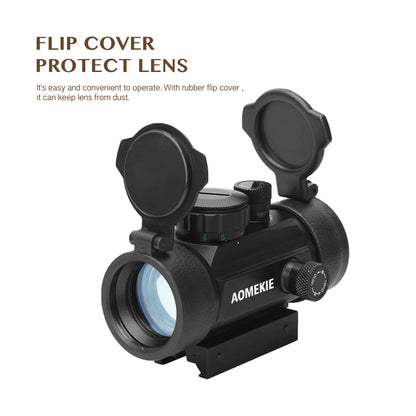 AOMEKIE Riflescope Airsoft Red Dot Sight — 1X 30mm FMC Lens with 22mm/11mm Rail Mount
