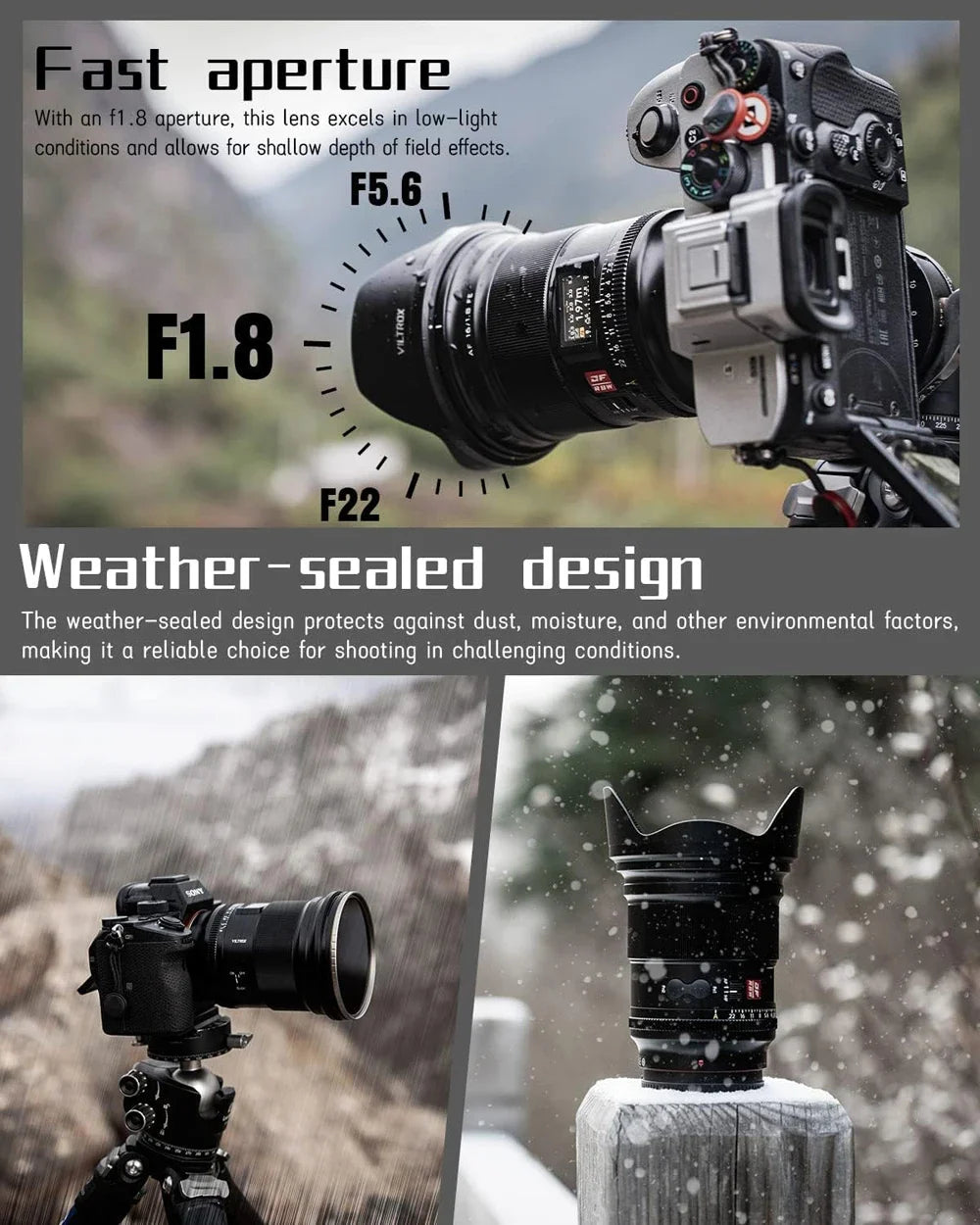 Viltrox AF 16mm F1.8 FE Wide Angle Fisheye Lens – Full Frame Camera Lens for Sony E Mount A7II, A7III, A7IV, A7SIII, A7RV, ZVE1