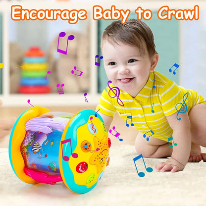 Baby Ocean Light Projector Toy - Musical Montessori Sensory Learning Toy for Toddlers 1-3 Years