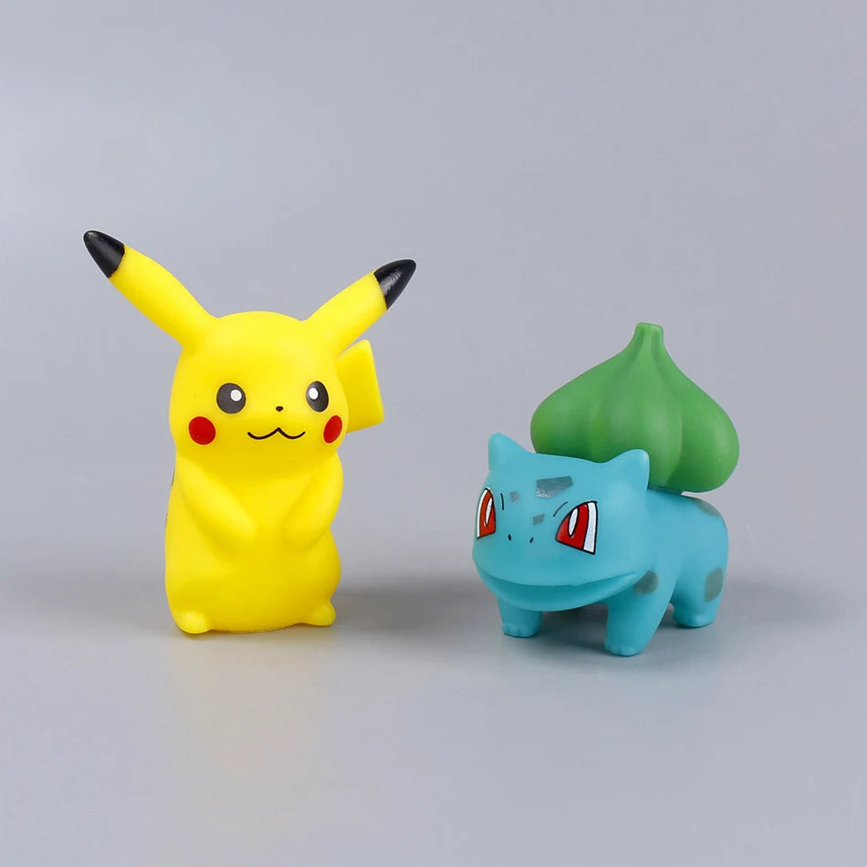 6PCS Pokémon Anime Figure Set – Pikachu, Charmander, Psyduck, Squirtle, Jigglypuff & Bulbasaur Kawaii Collectible Toys for Kids