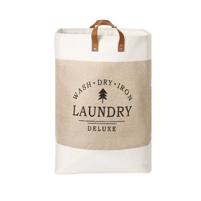 Large Capacity Fabric Laundry Basket — Foldable Dirty Clothes Storage Bin, Portable Household Storage Box