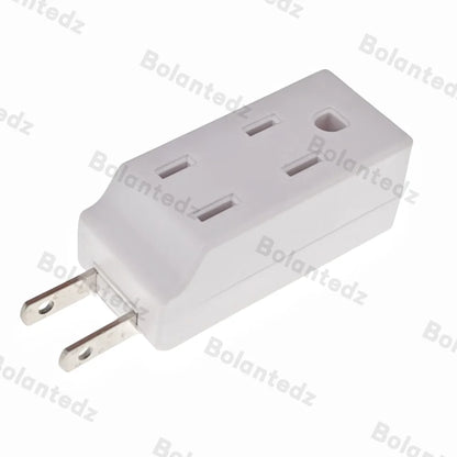 3-in-1 US Power Plug Adapter - NEMA 1-15R Two-Pin to Three-Pin Socket Converter for American Standard Plugs