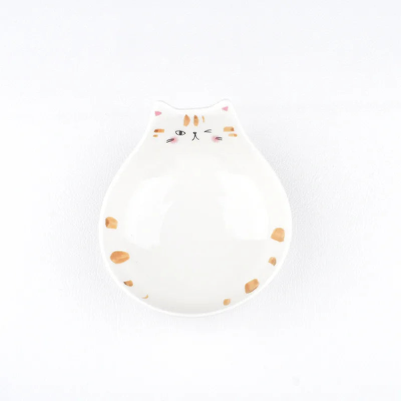 Cartoon Cat Face Ceramic Bowl — Cat-Shaped Salad, Dessert, and Rice Bowl for Kids, Home Kitchen Tableware