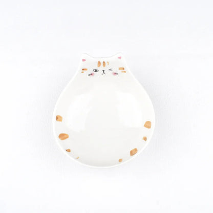 Cartoon Cat Face Ceramic Bowl — Cat-Shaped Salad, Dessert, and Rice Bowl for Kids, Home Kitchen Tableware