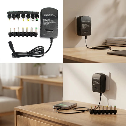 Adjustable Voltage Power Adapter - AC 220V to DC 3V-12V Universal Charger Converter for Electronics