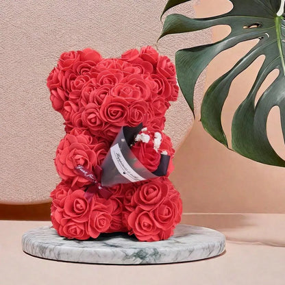 Foam Rose Teddy Bear Bouquet – Ideal Gift for Weddings, Mother’s Day, Teachers, Nurses & Celebrations