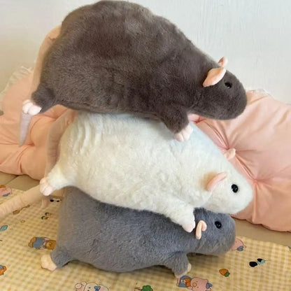 Cute Mouse Plush Doll 35/50cm - Cartoon Flower Branch Rat Stuffed Animal Birthday Gift