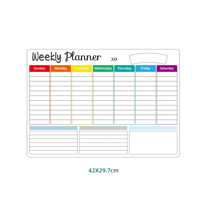 Magnetic Monthly & Weekly Planner — Dry Erase Whiteboard for Fridge, Blackboard, Message Board & Menu Organizer