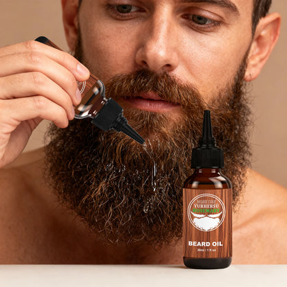 Organic Rosemary & Jojoba Beard Oil 30ml – Lightweight Non-Greasy Beard Care for Softening Dry, Coarse Beard with Natural Woodsy Scent