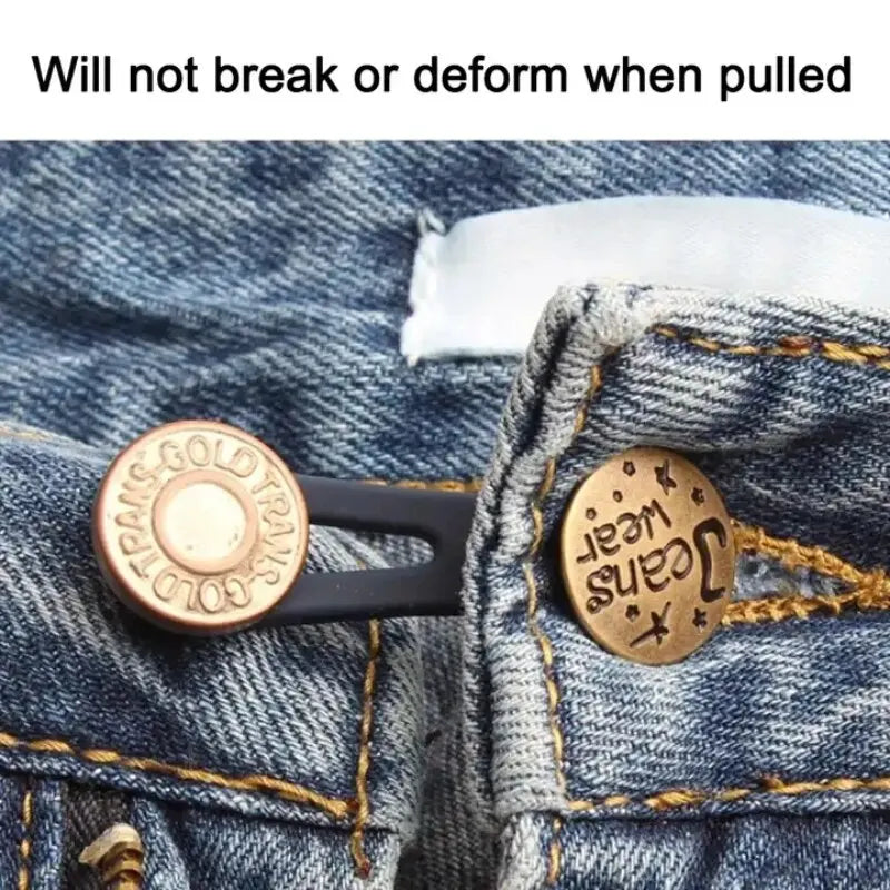 5pcs Metal Button Extender Kit: Retractable Jeans Waist Button Fixing, Perfect for Pants & Jeans - No Sewing Required