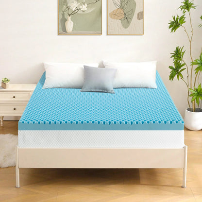 Memory Foam Tatami Mattress Topper - 2 Inch Gel-Infused Foam, Plush & Pressure-Relieving, CertiPUR Certified