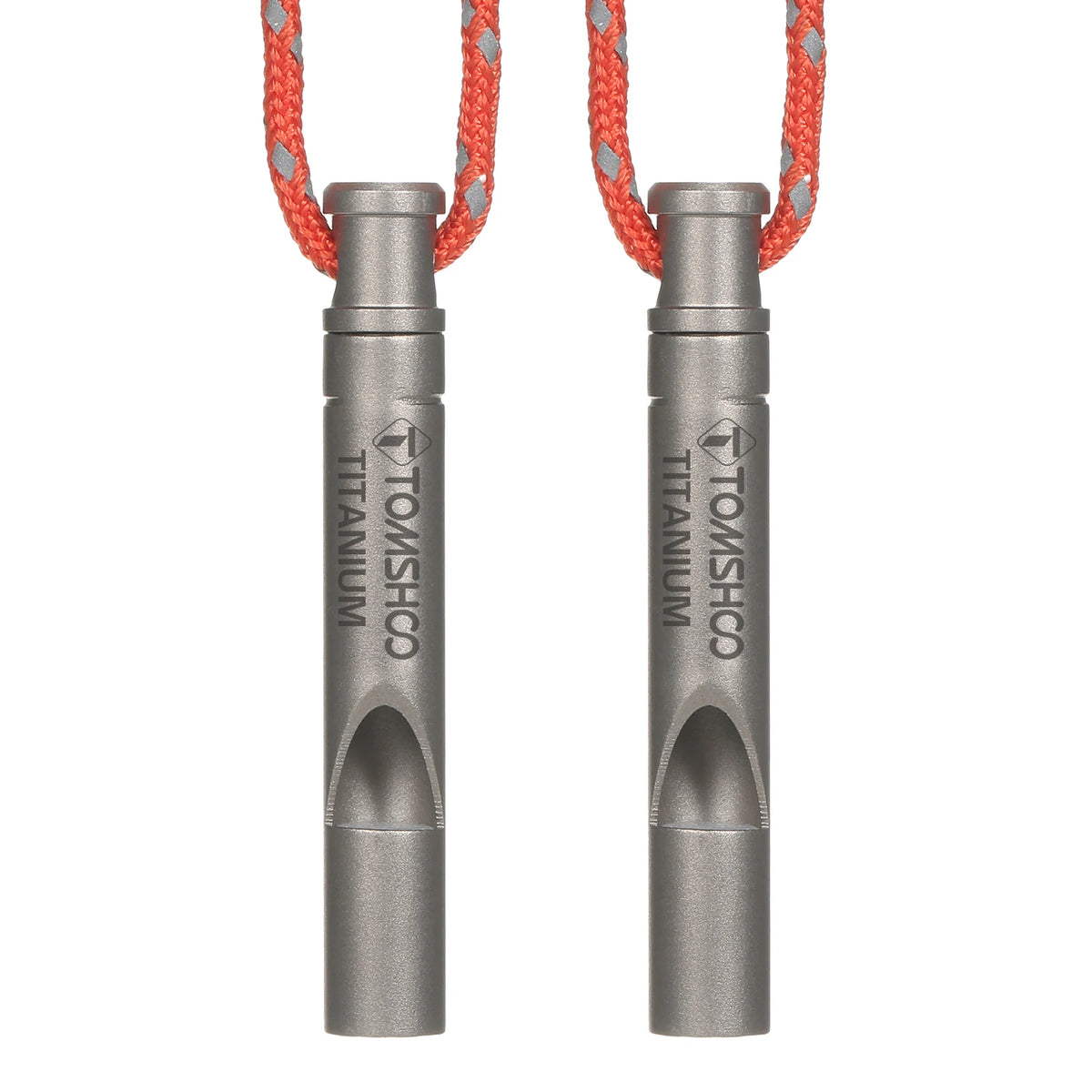 TOMSHOO Titanium Emergency Whistle - Lightweight Outdoor Survival Whistle with Cord for Camping, Hiking & Exploring