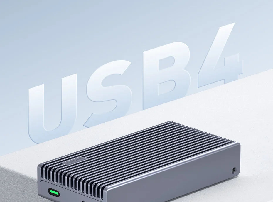 Hagibis 40Gbps USB4 M.2 NVMe SSD Enclosure – LED Display with USB4 Cable for Thunderbolt 4/3 & USB 3.2/3.1/3.0 B+M M-Key SSD Case