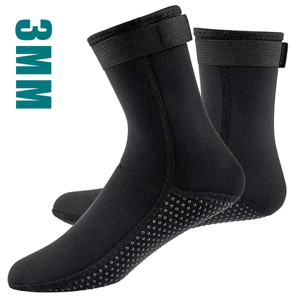 3mm/5mm Neoprene Diving Socks – Non-Slip, Warm Patchwork Wetsuit Shoes for Adults, Surfing, Swimming & Snorkeling Boots