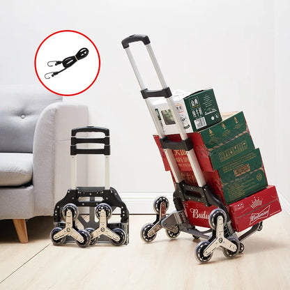 GIANXI Folding Shopping Cart with Wheels – Portable Aluminum Alloy Trolley for Outdoor & Stair Climbing